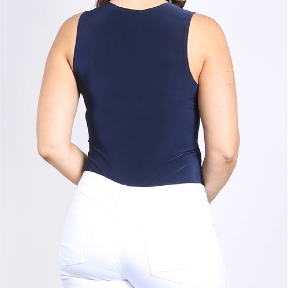 NAVY PLUS SIZE BODYSUIT - Picture 2 of 2